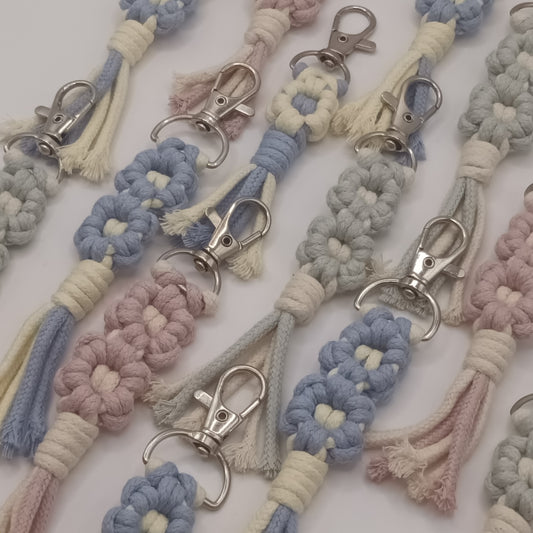 Macrame Flower Keychain
