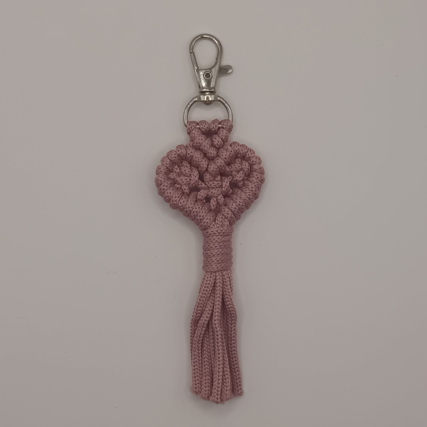 Macrame Heart Keychain