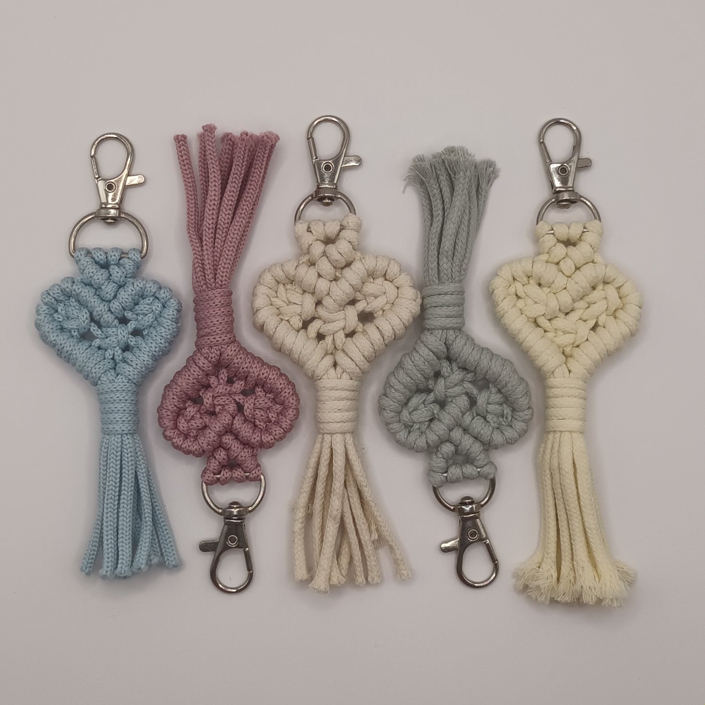 Macrame Heart Keychain